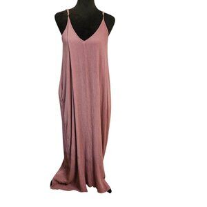 Love Stitch Dusty Rose Gauze Maxi Dress Size M/L